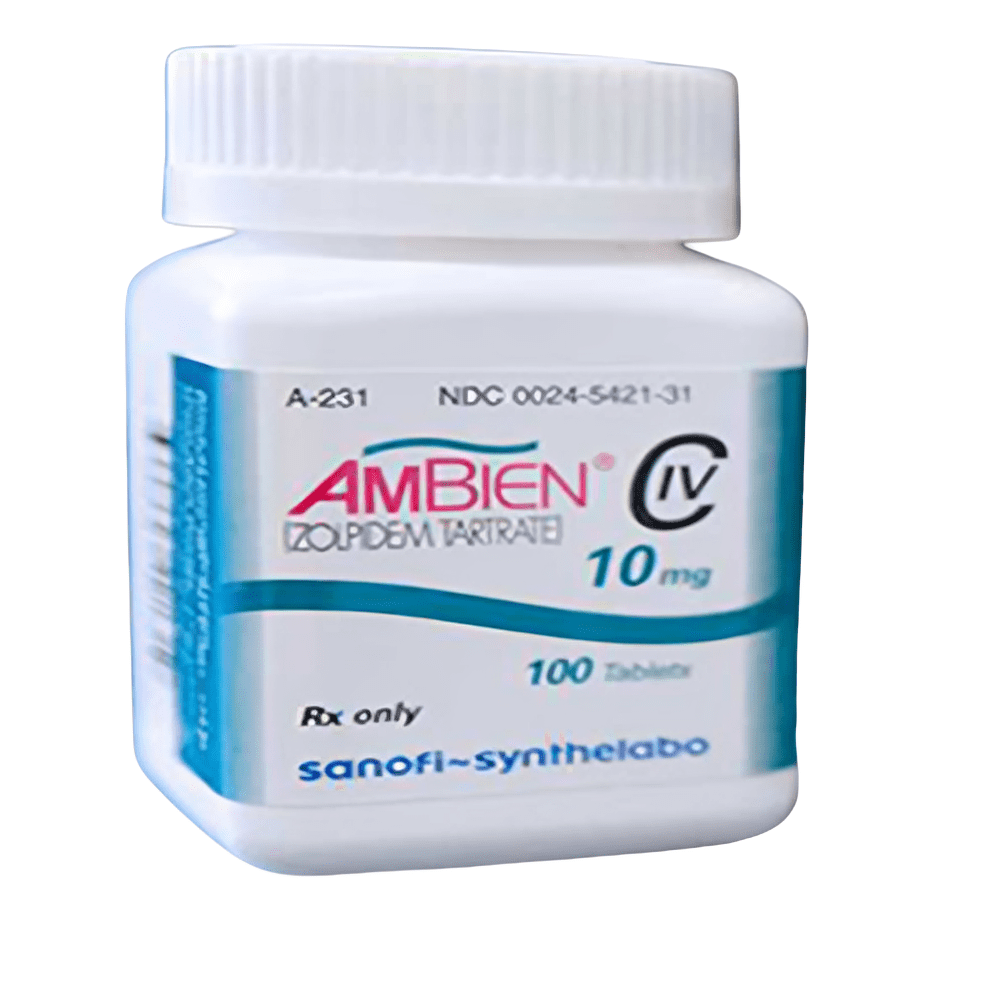 Ambien medication tablets in a blister pack