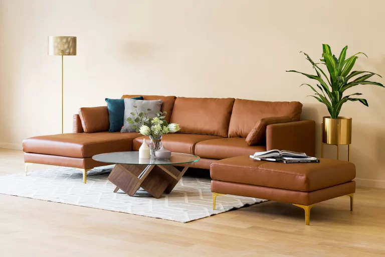 What colour goes with brown leather sofa: Nice Pair