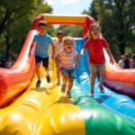 Boost movement with safe, fun inflatable sports challenge course layouts.