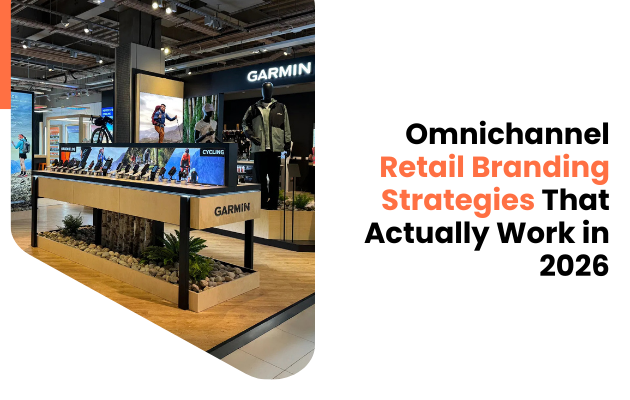 Garmin retail store display showcasing cycling products with a modern in-store setup, alongside the headline “Omnichannel Retail Branding Strategies That Actually Work in 2026”.