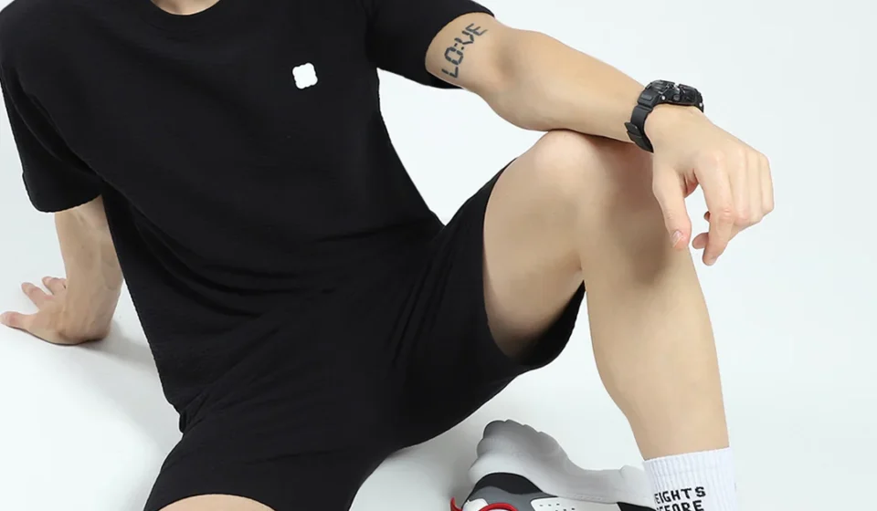 men gym tshirt with short