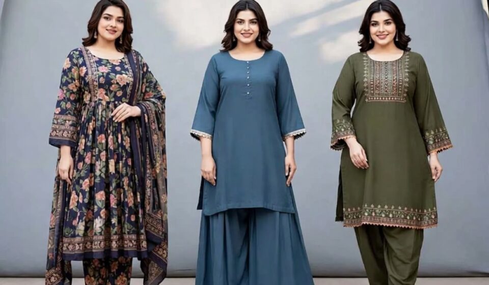 Plus Size Cotton Salwar Kameez & Palazzo Suits